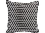 Dekokissen H.O.C.K. "Geomy", schwarz (schwarz, gemustert), B:50cm H:10cm L:50cm Ø:45cm, Kunstfaser, Dekokissen_Sitzkissen_Kissenhüllen, mit Hexagon-Musterung, Kissenhülle mit Füllung, 1 Stück