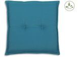 Hockerauflage GO-DE, blau (petrol), B:50cm H:50cm, Bezug: 100% Polyester, Polsterauflagen, wasserabweisend