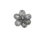 Brosche "Blume", Damen, schwarz, Glas, COLLEZIONE ALESSANDRO, Broschen Brosche, in Blumenform