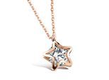 Kette mit Anhänger "Sternchen", Damen, Gr. onesize, Metall, rosa, COLLEZIONE ALESSANDRO, Basic, Halsketten, mit großem Glasstein