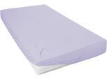 Spannbettlaken PRIMERA "Mako-Feinjersey Spannbetttuch", lila (lavendel), L:200cm, Mako-Jersey, Obermaterial: 100% Baumwolle, Bettlaken, Spannbettlaken, Geeignet für Standardmatratzen bis 22 cm, 100% Baumwolle