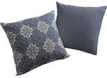 Dekokissen ADAM "Romantic Puligny A", blau (blau, ornamente), B:40cm L:40cm, Baumwolle, Dekokissen_Sitzkissen_Kissenhüllen, mit großen Ornamenten, Wendekissenhülle ohne Füllung, 1 Stück