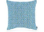 Dekokissen H.O.C.K. "Gauzy blue No 16", blau (blau, gemustert), B:50cm H:10cm L:50cm, Polyacryl, Dekokissen_Sitzkissen_Kissenhüllen, Kissenhülle mit Füllung, 1 Stück