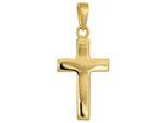 Kreuzanhänger JOBO "Anhänger Kreuz", gold (goldfarben), Schmuckanhänger, Damen, Silber 925 (Sterlingsilber), 925 Silber vergoldet