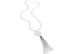 Lange Kette LASCANA "Halskette mit Traumfänger Anhänger", Damen, Gr. Metall, L: 89, silber (silberfarben), glänzend, unifarben, Halsketten, mit Ornament und Tassel, Kette mit Anhänger, Halsschmuck