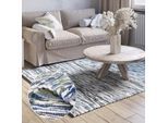 Teppich "Ameer", blau (grau, blau mix), B:80cm H:10mm L:150cm, Baumwolle, Polyester, MYFLAIR MÖBEL & ACCESSOIRES, Teppiche, Teppich, Handweb Teppich, 90% Baumwolle, handgewebt, Scandi