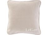 Dekokissen "Anisa", beige (creme, beige, unifarben), B:50cm L:50cm, Baumwolle, Polyacryl, Polyester, LEGER HOME BY LENA GERCKE, Dekokissen_Sitzkissen_Kissenhüllen, mit modernem Schriftzug, Kissenhülle ohne Füllung, 1 Stück 50x50 cm