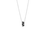 Kette mit Anhänger CELESTA "925 Sterling Silber rhodiniert", silber (silbergrau), Halsketten, Damen, 42+3cm, Silber 925 (Sterlingsilber), L: 45 B: 8mm, glänzend, B:8mm
