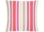 Dekokissen APELT "Lira" Gr. 2, pink (pink, gestreift), B:49cm L:49cm, Kunstfaser, Polyester, Dekokissen_Sitzkissen_Kissenhüllen, Kissenhülle ohne Füllung, 1 Stück