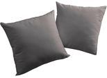 Dekokissen WIRTH "Newbury" Gr. 2, grau (grau, unifarben), B:50cm L:50cm, Baumwolle, Polyester, Dekokissen_Sitzkissen_Kissenhüllen, Kissenhülle ohne Füllung, 2 Stück
