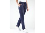Schlupfhose CLASSIC BASICS, Damen, Gr. 24, Kurzgrößen, blau (nachtblau), 95% Polyester, 5% Elasthan, unifarben, lang, Hosen Schlupfhose