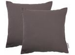 Dekokissen TOM TAILOR HOME "Dove" Gr. 1, grau (dunkelgrau, unifarben), B:38cm L:38cm, Baumwolle, Dekokissen_Sitzkissen_Kissenhüllen, unifarben, Kissenhüllen ohne Füllung, 2er Pack