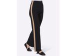 Jerseyhose CLASSIC BASICS, Damen, Gr. 24, Kurzgrößen, schwarz, 100% Baumwolle, unifarben, lang, Hosen Jerseyhose