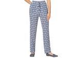 Schlupfhose CLASSIC BASICS, Damen, Gr. 24, Kurzgrößen, blau (marine, gemustert), 100% Viskose, unifarben, lang, Hosen Schlupfhose