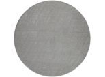 Teppich PACO HOME "Porto 890", silber (silberfarben), H:13mm Ø:120cm, Polypropylen, Teppiche, Teppich, Kurzflor, Uni-Farben, ideal im Wohnzimmer & Schlafzimmer