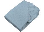 Bettlaken SETEX "Feinbiber Melange Spannbetttuch", blau (jeans melange), B:140cm L:200cm, Feinbiber, Obermaterial: 90% Baumwolle, 10% Polyester, Bettlaken, Spannbettlaken, Melange-Effekt: Tiefe, Lebendigkeit, interessante Optik für das Auge