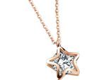 Kette mit Anhänger FIRETTI "Schmuck Geschenk Edelstahl Halsschmuck Halskette Ankerkette Stern", rosa (roségoldfarben, kristallweiß), Halsketten, Damen, Edelstahl, L: 48, mit Zirkonia (synth.)