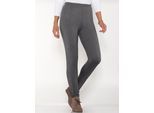 Bügelfaltenhose CLASSIC BASICS, Damen, Gr. 24, Kurzgrößen, grau, 100% Polyester, unifarben, lang, Hosen