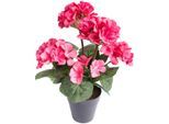Kunstblume BOTANIC-HAUS "Geranienbusch mit 6 Blütenköpfen", pink, B:22cm H:30cm T:22cm Ø:22cm, Kunststoff, Kunstpflanzen