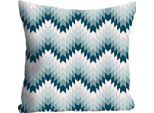 Dekokissen QUEENCE "Blau & Weiß Muster", blau (blau, weiß, grau, ornamente gemustert), B:40cm L:40cm, Polyester, Dekokissen_Sitzkissen_Kissenhüllen, Kissenhülle ohne Füllung, 1 Stück