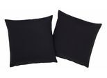 Dekokissen BRUNO BANANI "Lagan", schwarz (schwarz, unifarben), B:40cm L:40cm, Polyester, Dekokissen_Sitzkissen_Kissenhüllen, 2-er Set, einfarbig, Kissenhüllen ohne Füllung, 40 x 40 cm