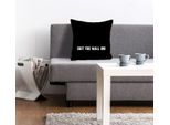 Dekokissen QUEENCE "SHIT THE WALL ON 2.0", weiß (weiß, bedruckt), B:40cm L:40cm, Polyester, Dekokissen_Sitzkissen_Kissenhüllen, Kissenhülle ohne Füllung, 1 Stück