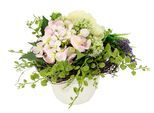 Kunstpflanze I.GE.A., lila (violett hell), B:25cm H:25cm T:20cm, Keramik, Kunststoff, Polyester, Kunstpflanzen, Kunstpflanze