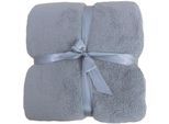 Wohndecke WIRTH "Indra", grau (silbergrau), B:150cm L:200cm, Polyester, Wohndecken, Wohndecke