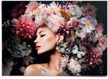 Poster REINDERS "Frau mit Blumenhut", rosa (farbe bild(er): rosa), B:140cm H:100cm T:0,1cm, Papier, Bilder, Poster