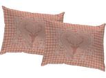 Dekokissen WIRTH "Stuben" Gr. 1, rot (apricot, gemustert), B:40cm L:40cm, Baumwolle, Polyester, Dekokissen_Sitzkissen_Kissenhüllen, Kissenhülle ohne Füllung, 2 Stück