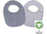 Lätzchen WÖRNER "at home Druckknopflatz 22x29 cm 2er Set", Baby, grau, Baumwolle, Lätzchen