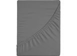 Spannbettlaken CASATEX "Jersey-Elasthan", grau (anthrazit), 1 Stk., Jersey, 90-100x200-220 25cm, Jersey, Obermaterial: 96% Baumwolle, 4% Elasthan, Bettlaken, Spannbettlaken, mit Elasthan