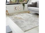 Teppich LUXOR LIVING "Montreal", bunt (grau, gelb), B:200cm H:12mm L:290cm, Polypropylen, Teppiche, Teppich, Kurzflor, modernes Design, Wohnzimmer, Schlafzimmer