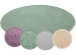 Teppich ANDIAMO "Arezzo", grün (salbeigrün), H:16mm Ø:67cm, Polyester, Teppiche, Teppich, Uni Farben, weicher Flor, waschbar, ideal im Wohnzimmer & Schlafzimmer