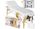 tectake® 3 Zonen Massageliege, Breite 70 cm, Polsterung 7,5 cm, mit Holzgestell, 218 x 102 x 90 cm