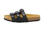 Pantolette LICO "Pantolette Bioline Flower", Damen, Gr. 40, schwarz, Synthetik, Schuhe Pantolette