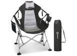 HOMECALL Campingstuhl Stühleschaukelstuhl Faltbare Hängestuhl (Biz 180 KG, mit verstellbarer Rückenlehne, Lordosenstütze und Kopfstütze), Schwarz