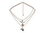 Kette mit Anhänger STEUER "dreireihig mit diversen Anhängern", gelb, Halsketten, Damen, 44,5cm, Metall, L: 44,5, glänzend