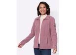 Fleecejacke CASUAL LOOKS, Damen, Gr. 44, rosa (altrosa, schwarz), 100% Polyester, gemustert, mehrfarbig, Jacken Fleecejacke