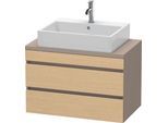 Duravit DuraStyle Konsolenwaschtischunterbau wandhängend Natur Eiche & Basalt Matt 800x478x512 mm - DS530703043