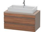 Duravit DuraStyle Konsolenwaschtischunterbau wandhängend Nussbaum & Basalt Matt 1000x548x512 mm - DS DS531907943