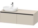 Duravit Ketho.2 Konsolenwaschtischunterbau wandhängend Taupe Supermatt 1400x550x459 mm - K24888L8383 K24888L83830000