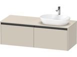 Duravit Ketho.2 Konsolenwaschtischunterbau wandhängend Taupe Supermatt 1400x550x459 mm - K24888R8383 K24888R83830000