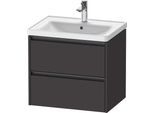 Duravit Ketho.2 Waschtischunterbau wandhängend Graphit Supermatt 634x455x549 mm - K25282080800000 K25282080800000