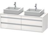 Duravit Ketho Konsolenwaschtischunterbau wandhängend Weiß Hochglanz 1400x550x496 mm - KT6657B2222 KT6657B2222