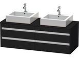 Duravit Ketho Konsolenwaschtischunterbau wandhängend Eiche Schwarz Matt 1400x550x496 mm - KT6657B161 KT6657B1616