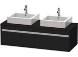 Duravit Ketho Konsolenwaschtischunterbau wandhängend Eiche Schwarz Matt 1400x550x426 mm - KT6697B161 KT6697B1616