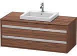 Duravit Ketho Konsolenwaschtischunterbau wandhängend Nussbaum dunkel Matt 1200x550x496 mm - KT675602 KT675602121