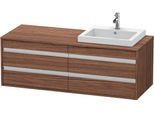 Duravit Ketho Konsolenwaschtischunterbau wandhängend Nussbaum dunkel Matt 1400x550x496 mm - KT6757R2 KT6757R2121