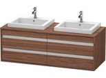 Duravit Ketho Konsolenwaschtischunterbau wandhängend Nussbaum dunkel Matt 1400x550x496 mm - KT6757B2 KT6757B2121